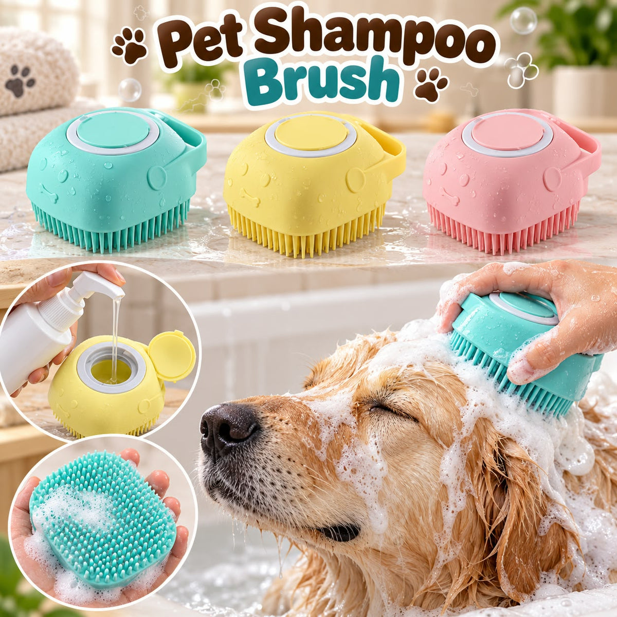 Pet Shampoo Brush